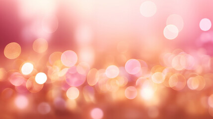 Obraz premium Blur bookeh gold lights or flashes on a light pink color background
