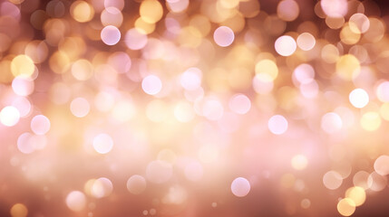 Fototapeta premium Blur bookeh gold lights or flashes on a light pink color background