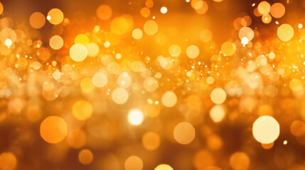 Obraz premium Blur bookeh gold lights or flashes on a vivid yellow color background