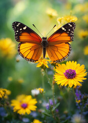 Fototapeta premium butterfly on flower