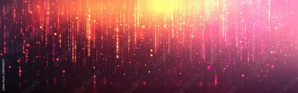 Poster a colorful abstract technology backdrop featuring luminous patterns and a glowing atmosphere