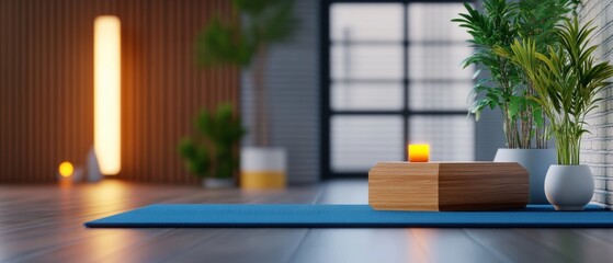 Modern Indoor Space with Plants and Soft Lighting