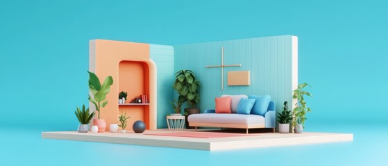Vibrant Modern Living Room Design Concept