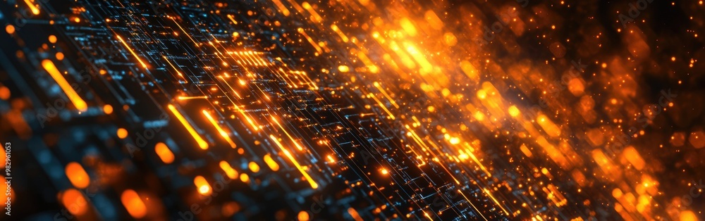 Poster abstract representation of a digital network showcasing rapid data connections in a vibrant design