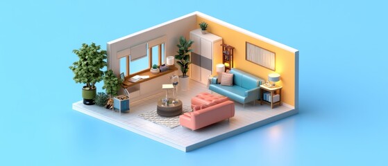 Modern Living Room with Bright Color Scheme