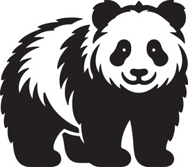 Panda vector silhouettes illustration design