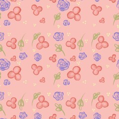 Seamless floral pattern in soft pastel colors