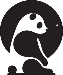 Panda vector silhouettes illustration design