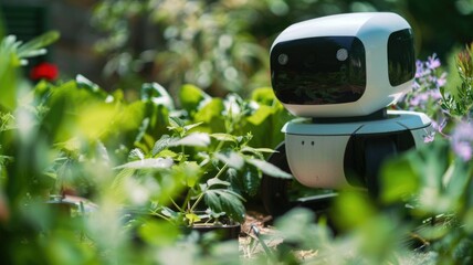 Robotic Gardener Tending to Plants in a Garden