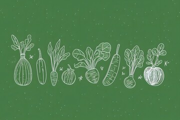 green doodle vegetable