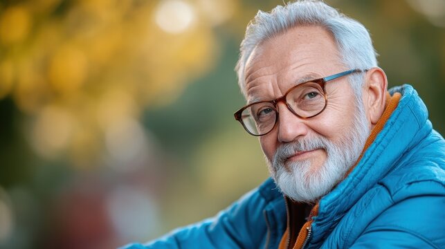 Senior Man Enjoying a Peaceful Moment Outdoors