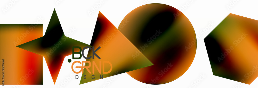 Aufkleber neon color geometric shapes square triangle circle abstract background. vector illustration for wall