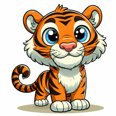 Illustration of tiger against a white background