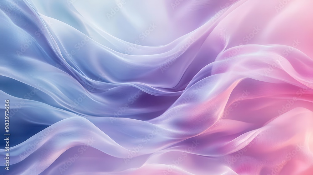 Poster ethereal pastel waves flow across canvas soft gradients blend seamlessly creating a dreamy abstract 