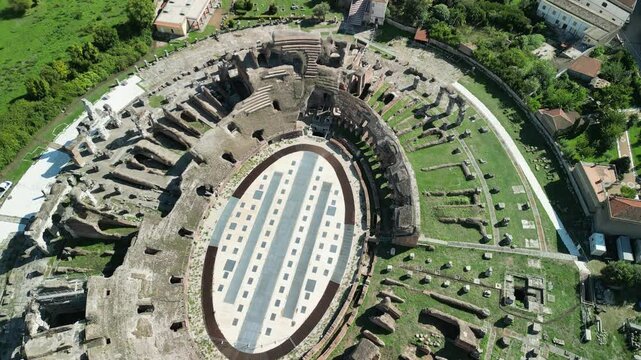 Campania amphitheater, santa maria capua vetere, caserta, italy, roman ruin
