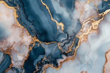 Abstract Blue and Gold Swirls