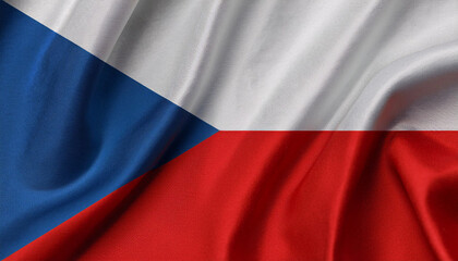waving Czech Republic flag fabric texture