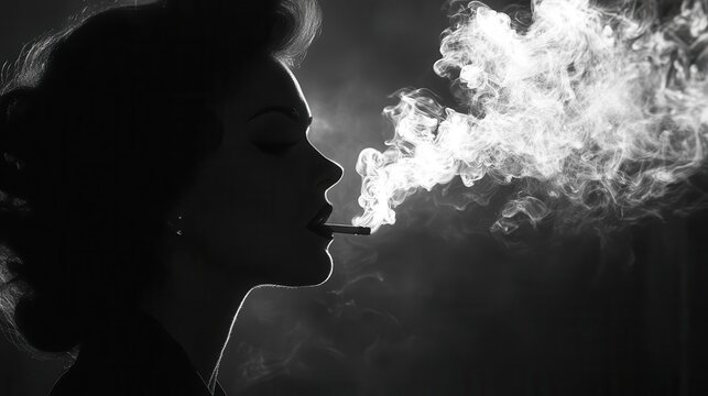 a cigarette and a silhouette Smoking Silhouette