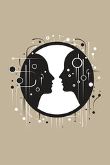 human silhouette in reflection book cover design