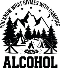 Obraz premium Camping T-shirt Design