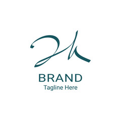 simple logo with the initials J and K in script letter style