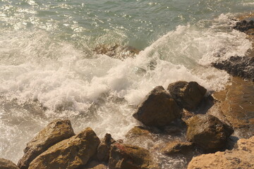  beautiful view with rocks and the sea