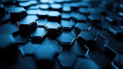 Fototapeta premium futuristic abstract background with interconnected hexagonal structures metallic sheen and geometric precision evoking hightech and scifi themes