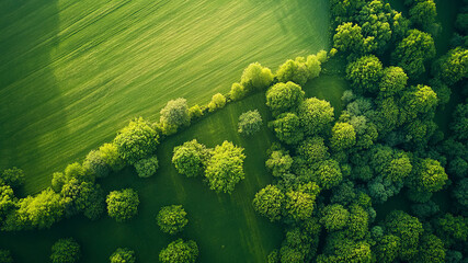 panoramic view of a green landscape, aerial view of a green landscape, green ecology landscape with trees