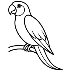Obraz premium Abstract Parrot Perch Clean Line Art on White Vector
