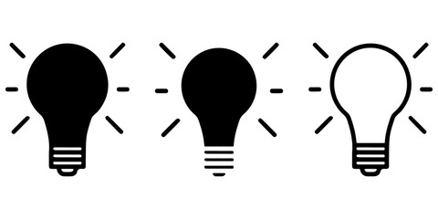 Lamp Icon Collection. Light bulb icon set.