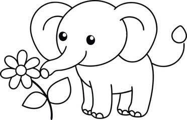 Playful Elephants in Vector Art A Joyful Coloring Experience
