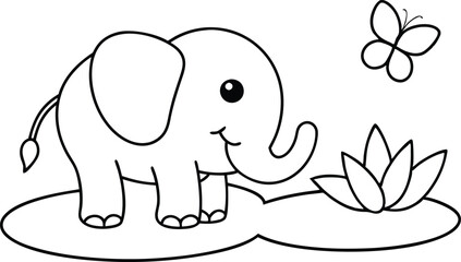 Adorable Elephant Adventures Color the Cute Vector Friends
