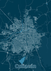Culiacán, Mexico artistic map poster