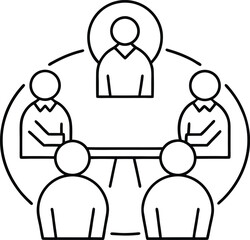 Fototapeta premium Collaborative Ideas Around the Table Vector Team Meeting Fun 