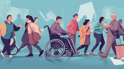 International Day of Persons with Disabilities. 
A colourful poster design. 
Colourful art watercolour painting.