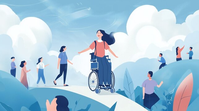 International Day of Persons with Disabilities. 
A colourful poster design. 
Colourful art watercolour painting.