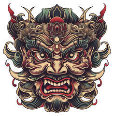 PNG Tattoo illustration of a buddhist face architecture emblem symbol.