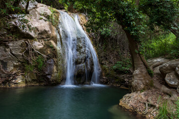 Beautiful scenic landscape of Kefalogourna - Theologos waterfalls area on Thassos island
