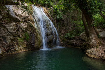 Beautiful scenic landscape of Kefalogourna - Theologos waterfalls area on Thassos island