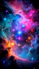 Obraz premium rinbow Nebula clouds in space