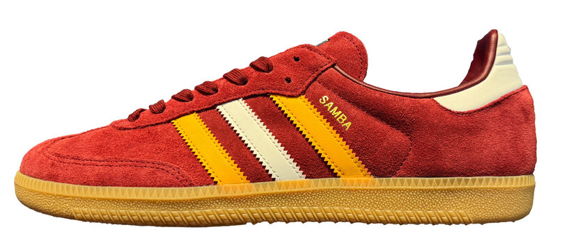 Adidas Samba OG sneaker in Collegiate Burgundy.