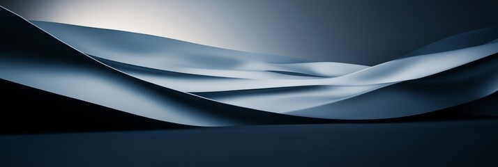 Fototapeta premium Abstract Blue Waves 3D Render