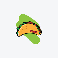 a simple taco design vector cute