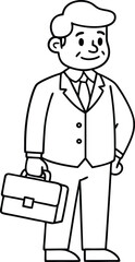 Tie and Teamwork Color the Vector Manager Icon Together
