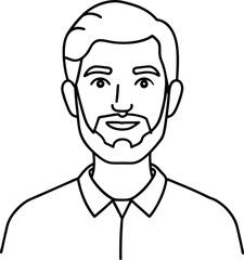 Bold Faces Male Avatar Icons to Color in Vector Illustration





