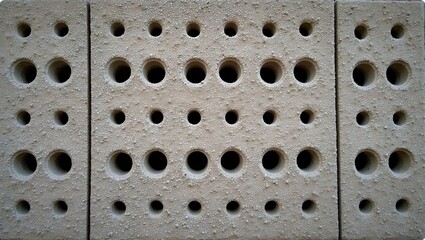Gritty concrete breeze block texture with circular grid pattern