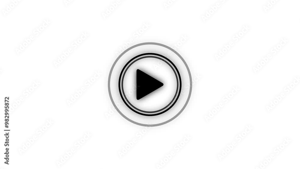 Poster video player button icon animation, music play button animation.