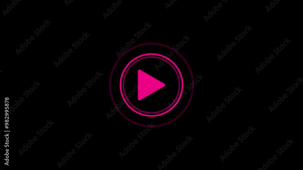 Poster video player button icon animation, music play button animation.