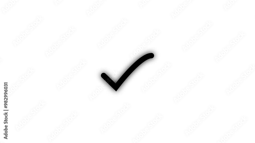 Poster result complete, vote checked. check mark icon. check mark sign animation on alpha channel. message 