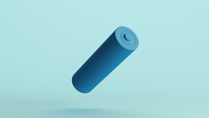 Battery AA size battery power voltage energy rechargeable electrical blue monochrome pale blue background 3d illustration render digital rendering